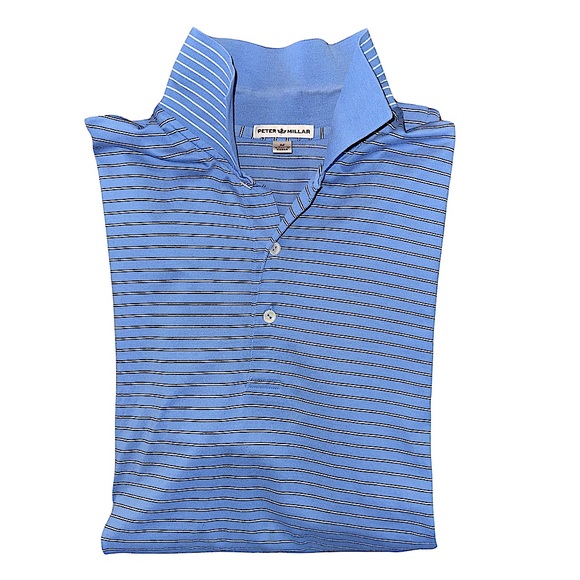 Peter Millar Striped Collar Polo Shirt - Picture 2 of 15